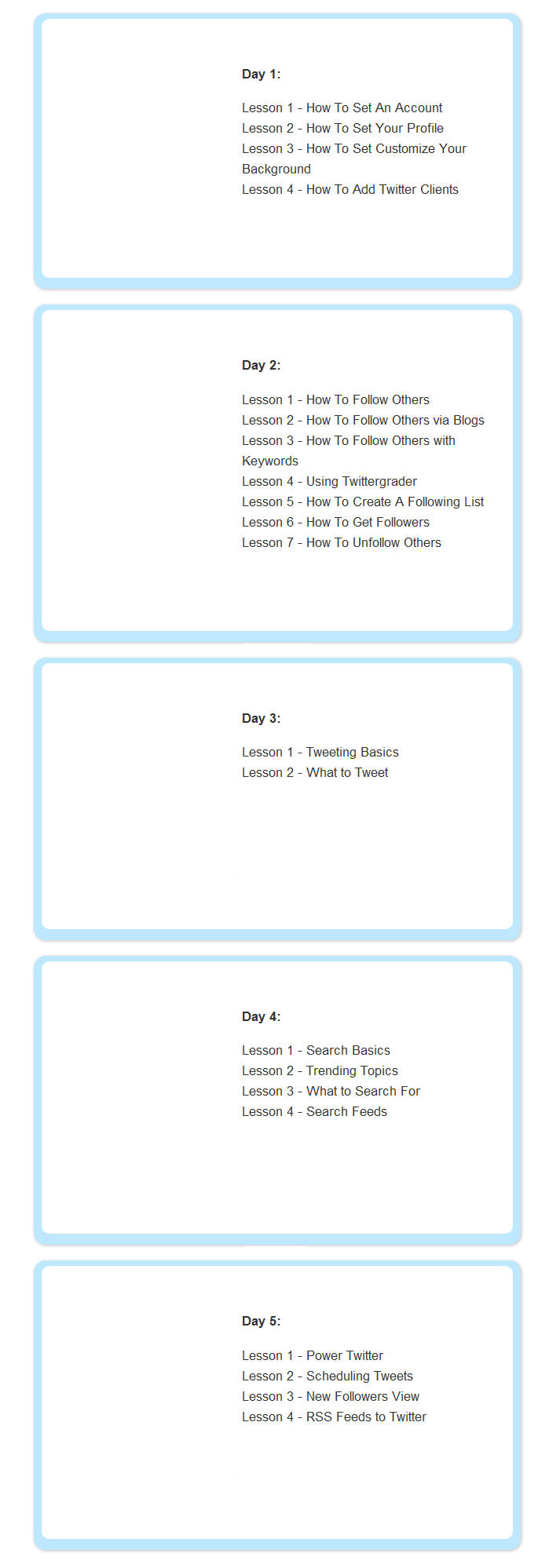 Days Days Twitter Training