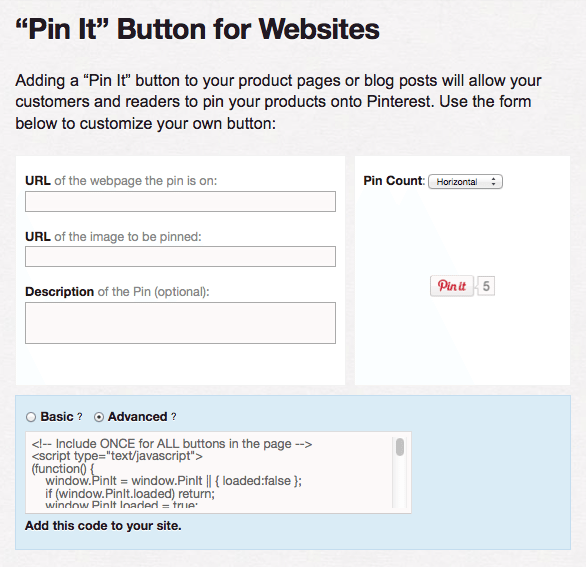 "pinterest pin it button for pages"