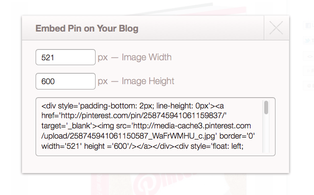 How to add a pin to your blog post using the Embed option