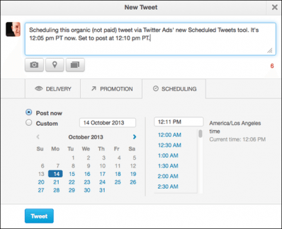 schedule tweets