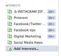 facebook interest list