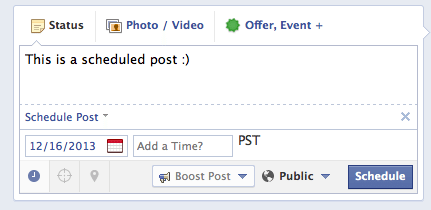 scheduling on facebook