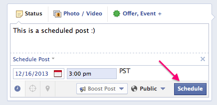 scheduling posts on facebook