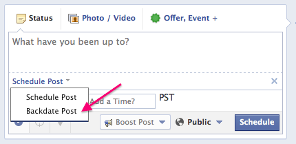 scheduling content on facebook