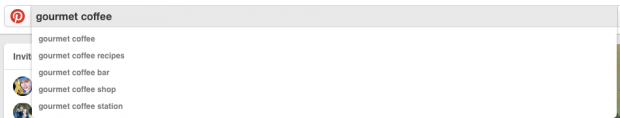 pinterest search bar