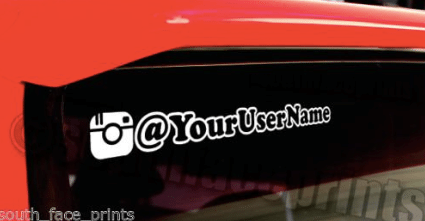 Instagram User Name Car Decal Sticker