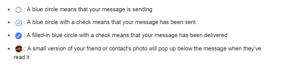 Check if your message has been read on Facebook