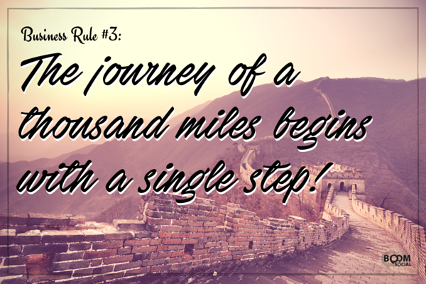 The journey of a thousand miles begins with a single step!