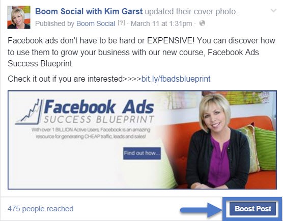 Boosting Facebook Ads