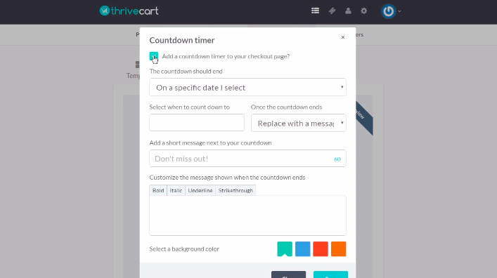 Thrivecart Countdown Timers